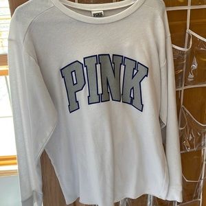 White PINK Crewneck